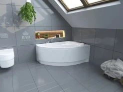 Bad Land Badewanne Eckwanne MAREA 150x100 Rechts Ablauf Füße