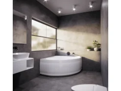 Bad Land Badewanne Eckwanne MIA 120x120 Mit AcrylSchürze Ablauf Füße