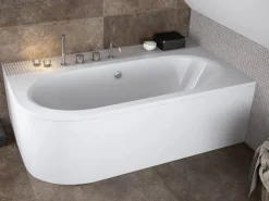Bad Land Badewanne Eckwanne AVITA 180x80 Rechts Mit AcrylSchürze Ablauf Füße