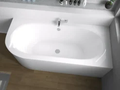 Bad Land Badewanne Eckwanne AVITA 180x80 Rechts Mit AcrylSchürze Ablauf Füße