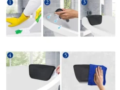 Bad Land Badewanne Eckwanne AVITA 180x80 Links + Acrylschürze + Bambus Badewannenablage + Kopfstütze KODI Ablauf Füße