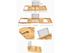 Bad Land Badewanne Eckwanne AVITA 180x80 Links + Acrylschürze + Bambus Badewannenablage + Kopfstütze KODI Ablauf Füße