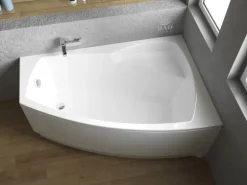 Bad Land Badewanne Eckwanne FRIDA 150x100 Rechts Mit AcrylSchürze Ablauf Füße