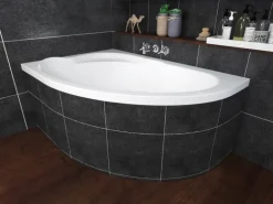 Bad Land Badewanne Eckwanne STANDARD 130x85 Links Mit Styroporverkleidung Ablauf Füße