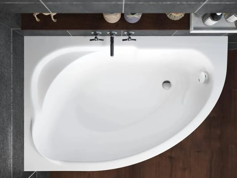 Bad Land Badewanne Eckwanne STANDARD 130x85 Links Mit Styroporverkleidung Ablauf Füße