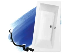 Bad Land Badewanne Eckwanne INFINITY 160x100 Rechts Ablauf Füße