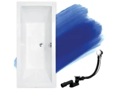 Bad Land Badewanne Rechteck QUADRO 180x80 Ablauf Füße