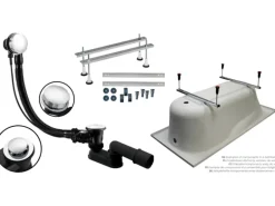 Bad Land Badewanne Rechteck TALIA PREMIUM 160x75 Ablauf Füße