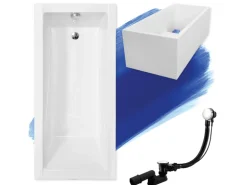 Bad Land Badewanne Rechteck MODERN 130x70 Mit Wannenträger Ablauf Füße