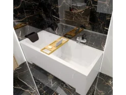 Bad Land Badewanne Rechteck OPTIMA 170x70 + AcrylSchürze + Kopfstütze KODI Ablauf Füße