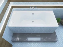 Bad Land Badewanne Rechteck LONG 170x80 Mit Wannenträger Ablauf Füße