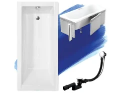 Bad Land Badewanne Rechteck MODERN 130x70 Mit Styroporverkleidung Ablauf Füße