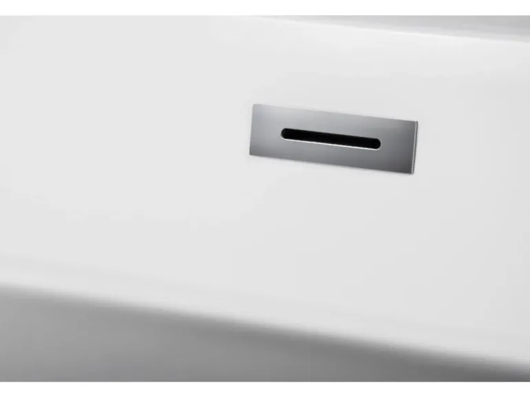 Bad Land Freistehende Badewanne ASGER 170x75 + Bambus Badewannenablage + Ablauf