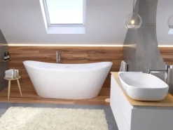 Bad Land Freistehende Badewanne Rossa 170x80 + Ablauf