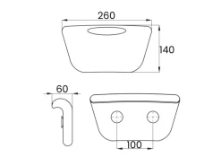 Bad Land Freistehende Badewanne ASGER 170x75 + Kopfstütze KODI + Ablauf