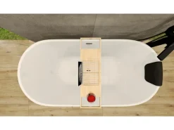 Bad Land Freistehende Badewanne ASGER 170x75 + Kopfstütze KODI + Ablauf