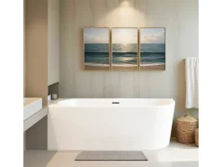 Bad Land Freistehende Badewanne Eckbadewannne ALVA 170x80 Links + Ablauf