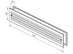 Badezimmerlüfter Hellgrau 453 mm x 90 mm