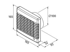 Badventilator System Ø 100 mit Jalousie und Nachlaufzeit