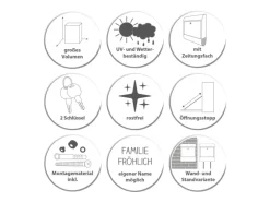 Banjado Design Briefkasten Weiß Pulverbeschichtet 39x47x14cm 2 Schlüssel Mit Zeitungsfach Motiv Häuserberg