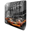 Banjado Design Briefkasten Silber Pulverbeschichtet 39x47x14cm 2 Schlüssel Mit Zeitungsfach Motiv New York Taxi