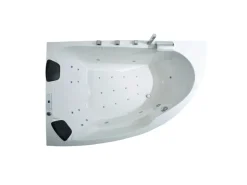 Basera® Indoor Eck-Whirlpool Badewanne Guam Links 2 Personen Classic 180 x 130 cm