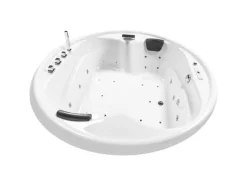Basera® Indoor Podest-Whirlpool Badewanne XXL Gomera Rund Premium 182 x 182 cm