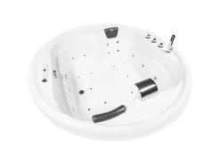 Basera® Indoor Podest-Whirlpool Badewanne XXL Gomera Rund Premium 182 x 182 cm