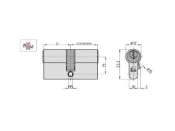 Basi - AS - Profil-Kurzzylinder - 27/33 mm - Gleichschließend - Not- und Gefahrenfunktion