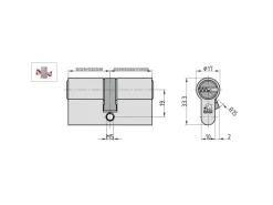 Basi - BM - Profil-Doppelzylinder - 35/80 mm - Verschiedenschließend - Not- und Gefahrenfunktion