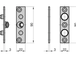 Basi - Bändersicherung - BSA 90 - mit 2 Zapfen - Verzinkt - 90x22 mm - 4ER Set - 9552-0001