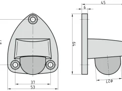 Basi - Boden-Türstopper - SET - 4x TS 22 - Edelstahl Optik - 4X7704-0022