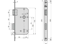 Basi - ES 922 - Buntbart-Einsteckschloss - DIN Rechts/Links Verwendbar - 9220-5510