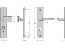 Basi - ES0 ZA - Vollmaterial-Schutzbeschlag - Alu F1 - ZA - Wechsel-Garnitur - Lochung PZ - 92-10 mm - 7900-0401