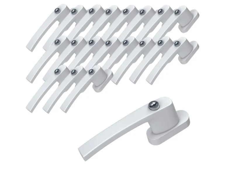 Basi - Fenstergriff - Abschließbar - 20er Set - inkl. 2 Schlüssel - Gleichschließend - Alu Weiß