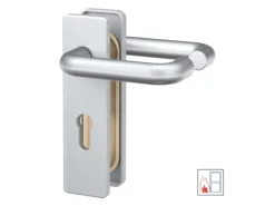 Basi - FS-Drücker-Beschlag - ZT-FS 2100 - Kurzschild Eckig - Alu F1 - 7521-0501