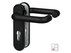 Basi - FS-Drücker-Beschlag - ZT-FS 2150 - Kurzschild Rund - Kunststoff Schwarz - 7529-0200