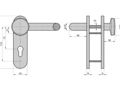 Basi - FS-Wechsel-Beschlag - ZT-FS 2150 - Kurzschild Rund - Kunststoff Schwarz - 7529-0100