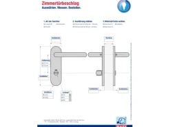 Basi - Rosetten-Garnitur - ZB 3200 - Edelstahl - L-Form - Lochung Buntbart - 7308-2108