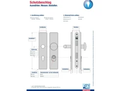Basi - SB 7500 ES0 - Schutzbeschlag - Alu F1 - Wechsel-Garnitur - 72-8 mm - Türstärke 38 - 45 mm - 7500-0101