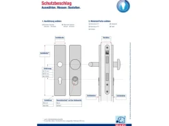 Basi - SB 7500 ES1 - Schutzbeschlag - Edelstahl - Wechsel-Garnitur - 72-8 mm - Türstärke 38 - 58 mm - 7509-0108