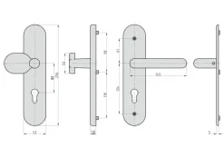 Basi - SB 7500 ES1 - Schutzbeschlag - Edelstahl - Wechsel-Garnitur - 92-10 mm - Türstärke - 50 -70 mm - 7509-0208
