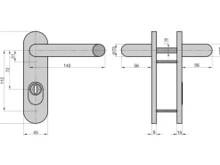 Basi - SB/FS 2200K ZA ES1 - Feuerschutz-Beschlag - Zylinderabdeckung - Kurzschild Rund - Alu F1 - 7529-0701