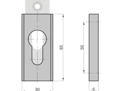 Basi - Schutz-Schieberosette - SR 450 PZ - Alu F2 - 6 mm