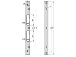 Basi - Sicherheitswinkelschliessblech - SWS 955M - Verzinkt - Käntig - 300x25x25x3 mm - R-L - 9551-0110