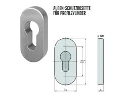 Basi - Stoßgriff-Komplettset für Haustüren Stoßgriff & 1/2-Schmalrahmen-Garnitur & Schmalrahmen-Schutzrosette 7000-SGS3