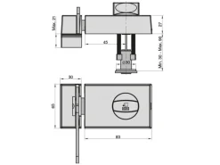 Basi - Türzusatzschloss - KS 500 - Dornmaß 45 mm - Silber - Käntige Ausführung - 2-Tourig -mit Sperrbügel - 1304-0205