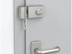 Basi - Türzusatzschloss - KS 500 - Dornmaß 45 mm - Silber - Käntige Ausführung - 2-Tourig -mit Sperrbügel - 1304-0205