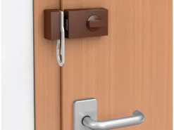 Basi - Türzusatzschloss - KS 500 - Dornmaß 45 mm - Braun - Käntige Ausführung - 2-Tourig -mit Sperrbügel - 1304-0204