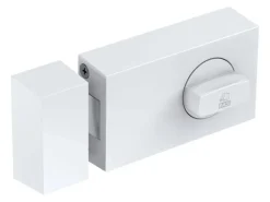 Basi - Türzusatzschloss - KS 500 - Dornmaß 70 mm - Weiß - Käntige Ausführung - 2-Tourig - 1305-0201